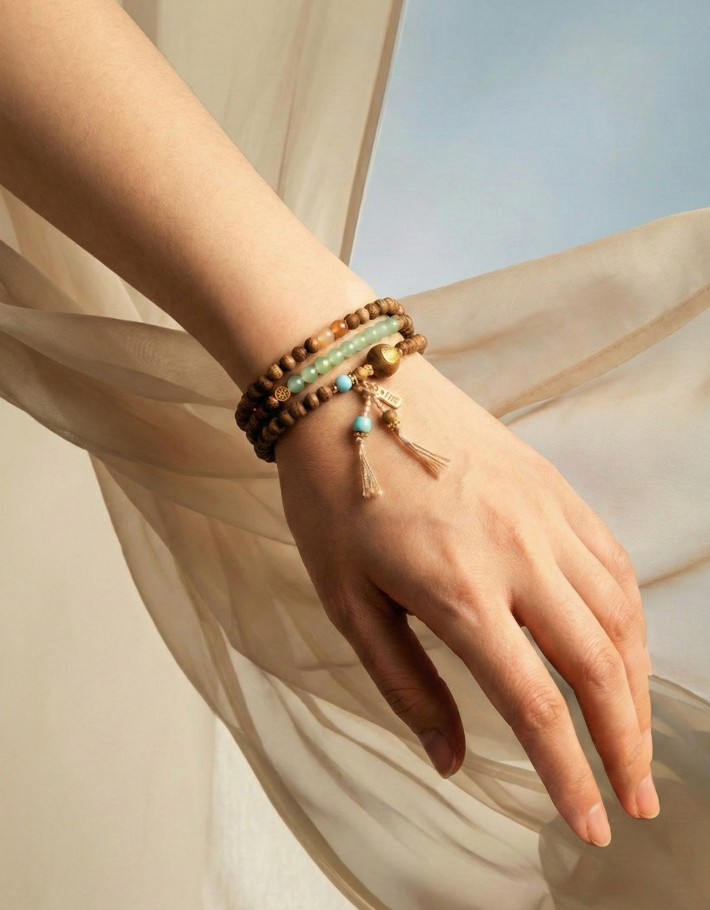 Four Symbols in Harmony-3 rounds bracelet Cultural Heritage/Agarwood/Social Gatherings