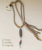 Hand-woven Dzi bead necklace Cultural Heritage/Dzi/Social Gatherings